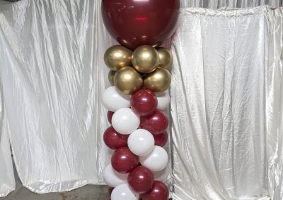 Queenslander state of origin balloons for Gambaros. maroon white and gold