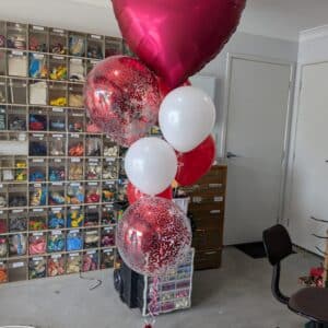 love balloon bouquet on display